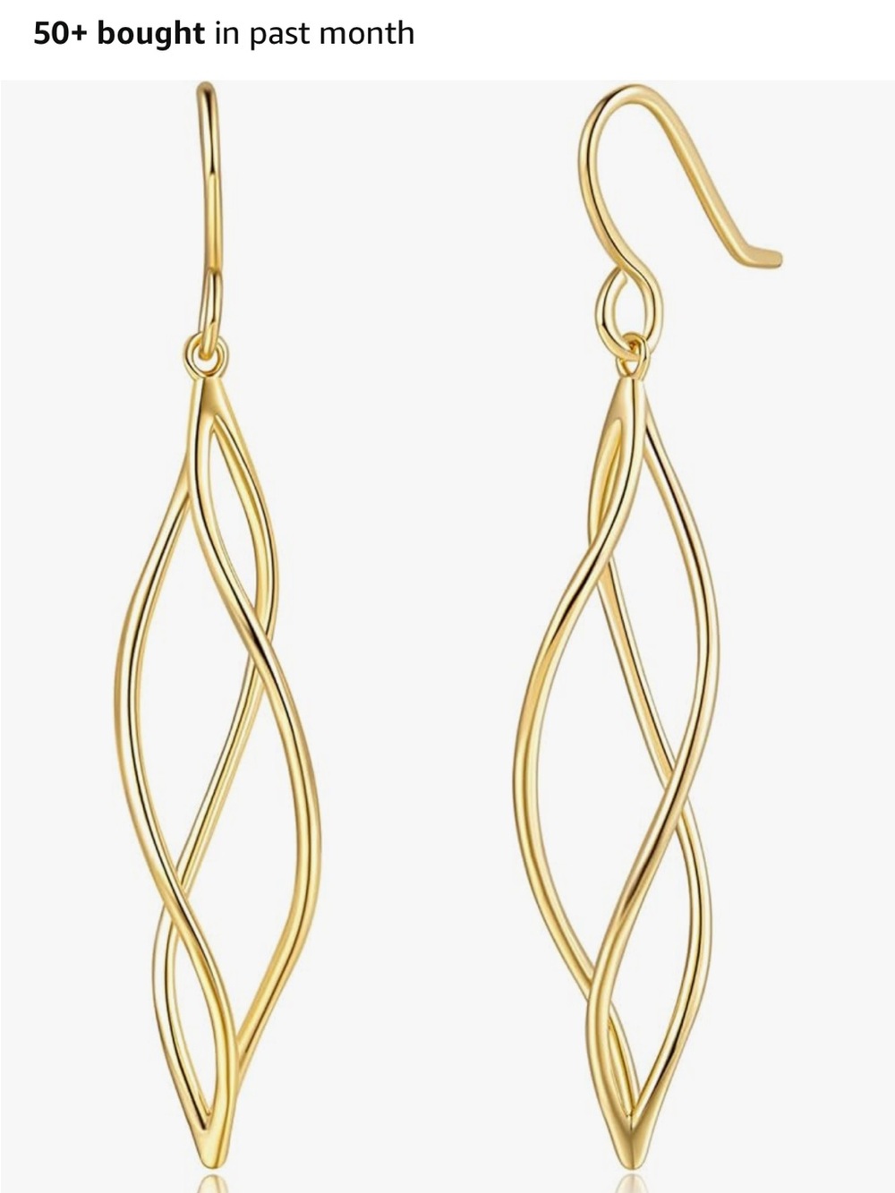 Gold Dangle Earrings 14K Gold Plated Dangle Earrings - Picture 5 of 7